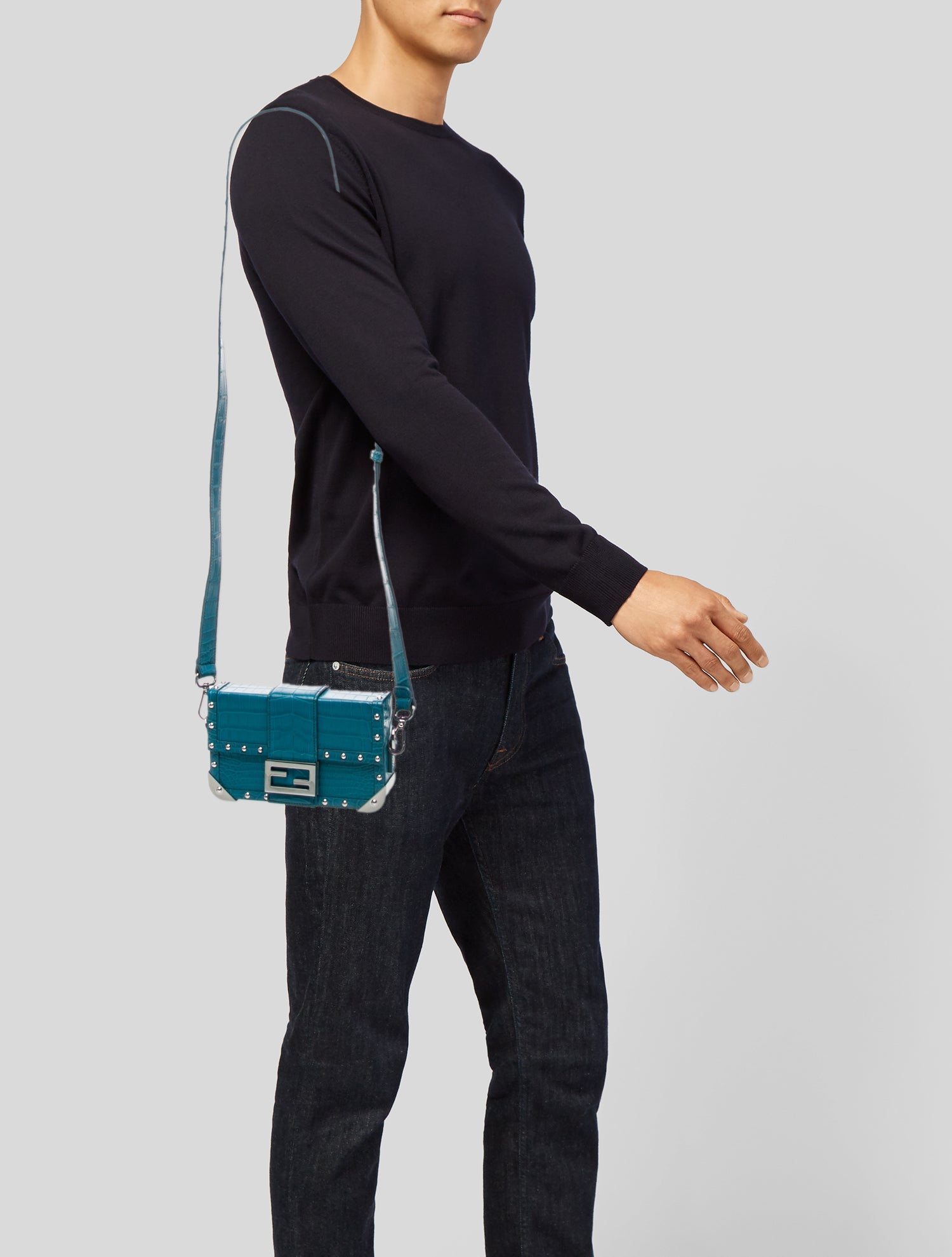 Fendi Crocodile Baguette Mini