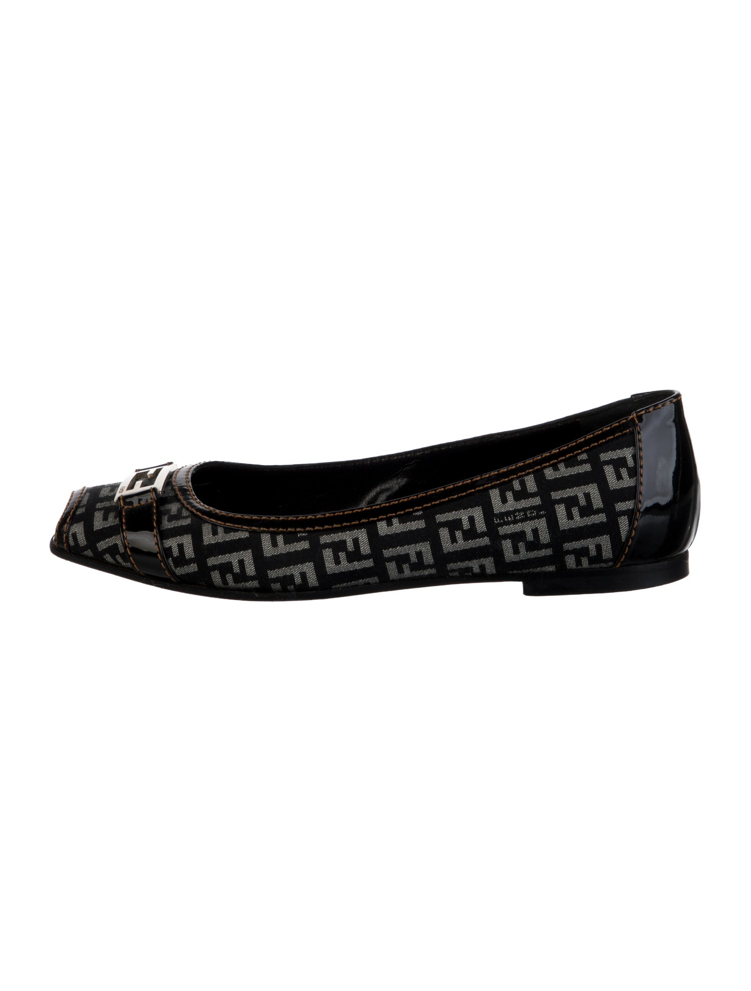 Fendi Canvas Printed Ballet Flats