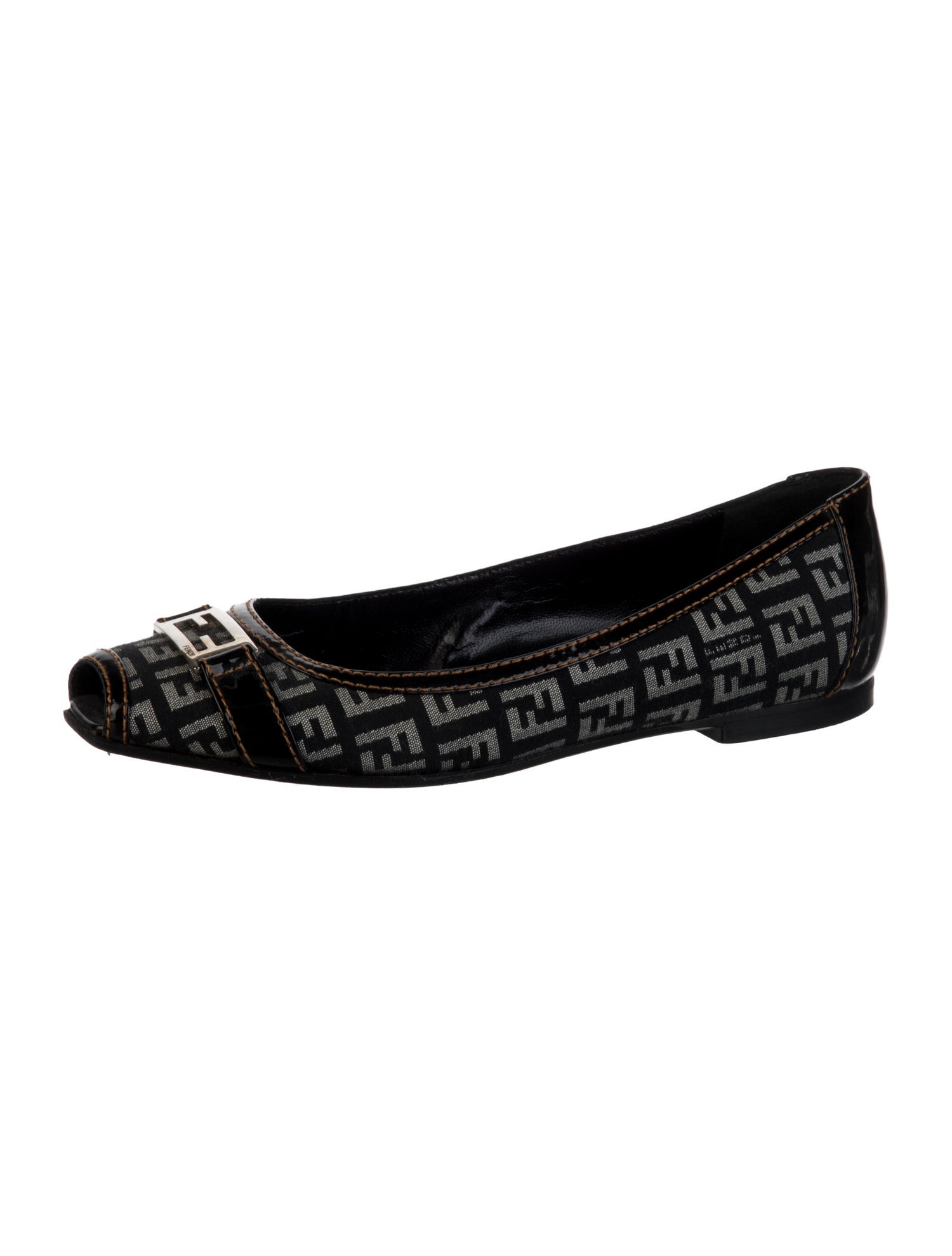 Fendi Canvas Printed Ballet Flats