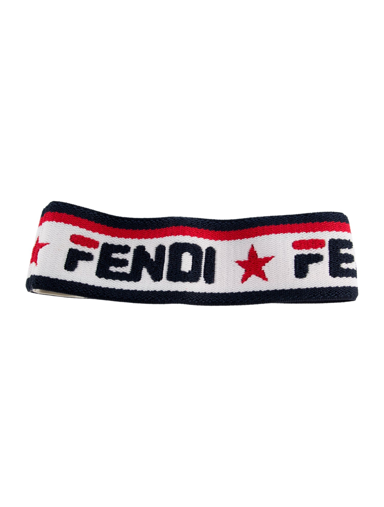 Fendi Polyester Pattern Print Elastic Knitted Headband