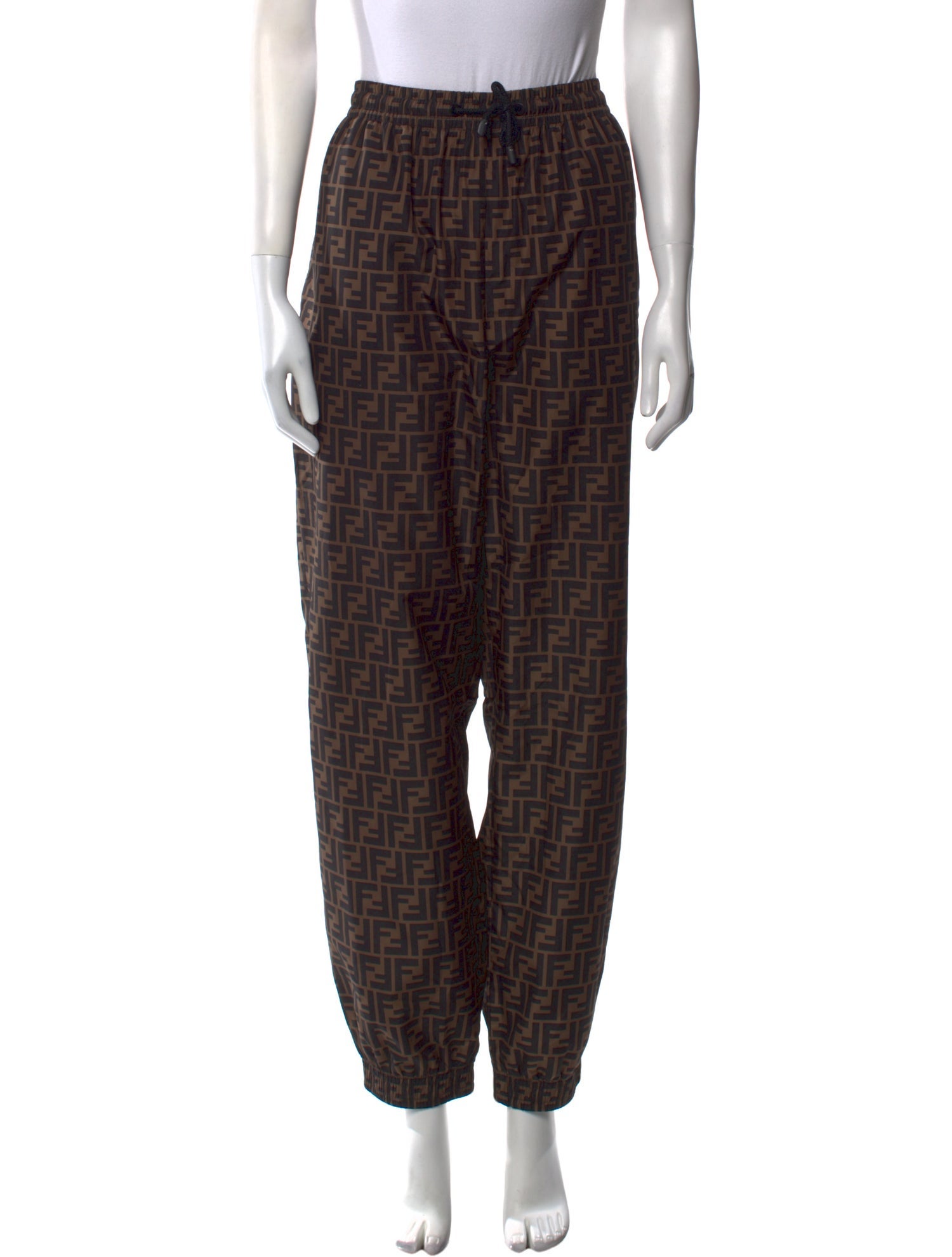 Fendi Plaid Print Straight Leg Pants