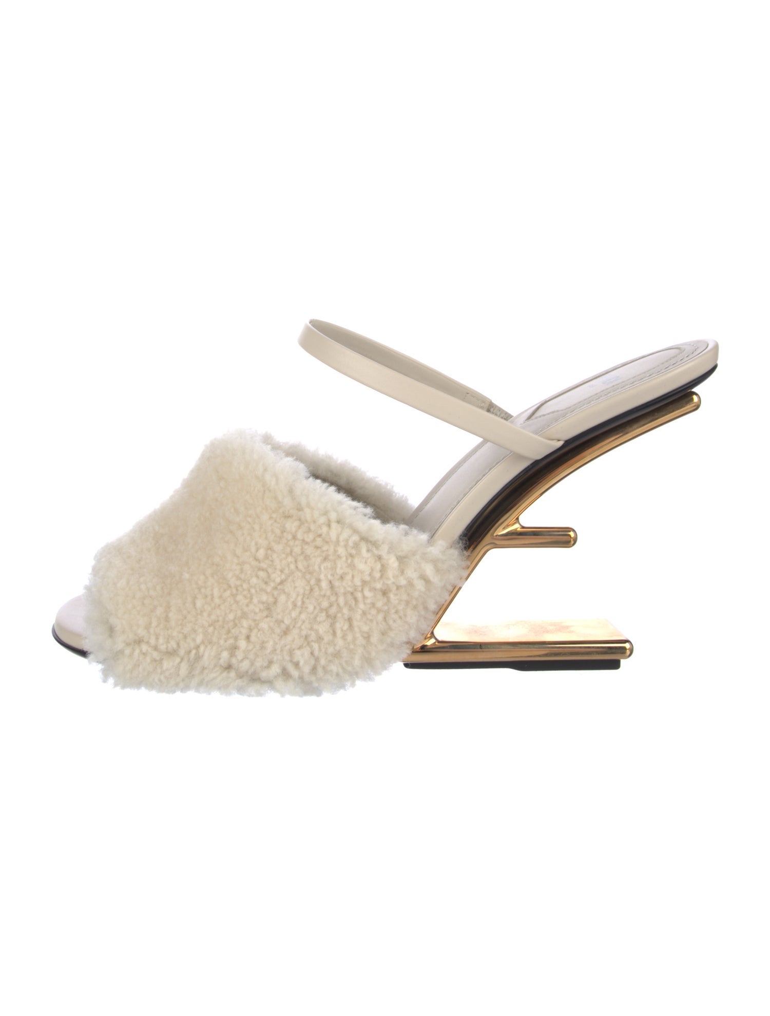 Fendi Shearling Fur Trim Slides