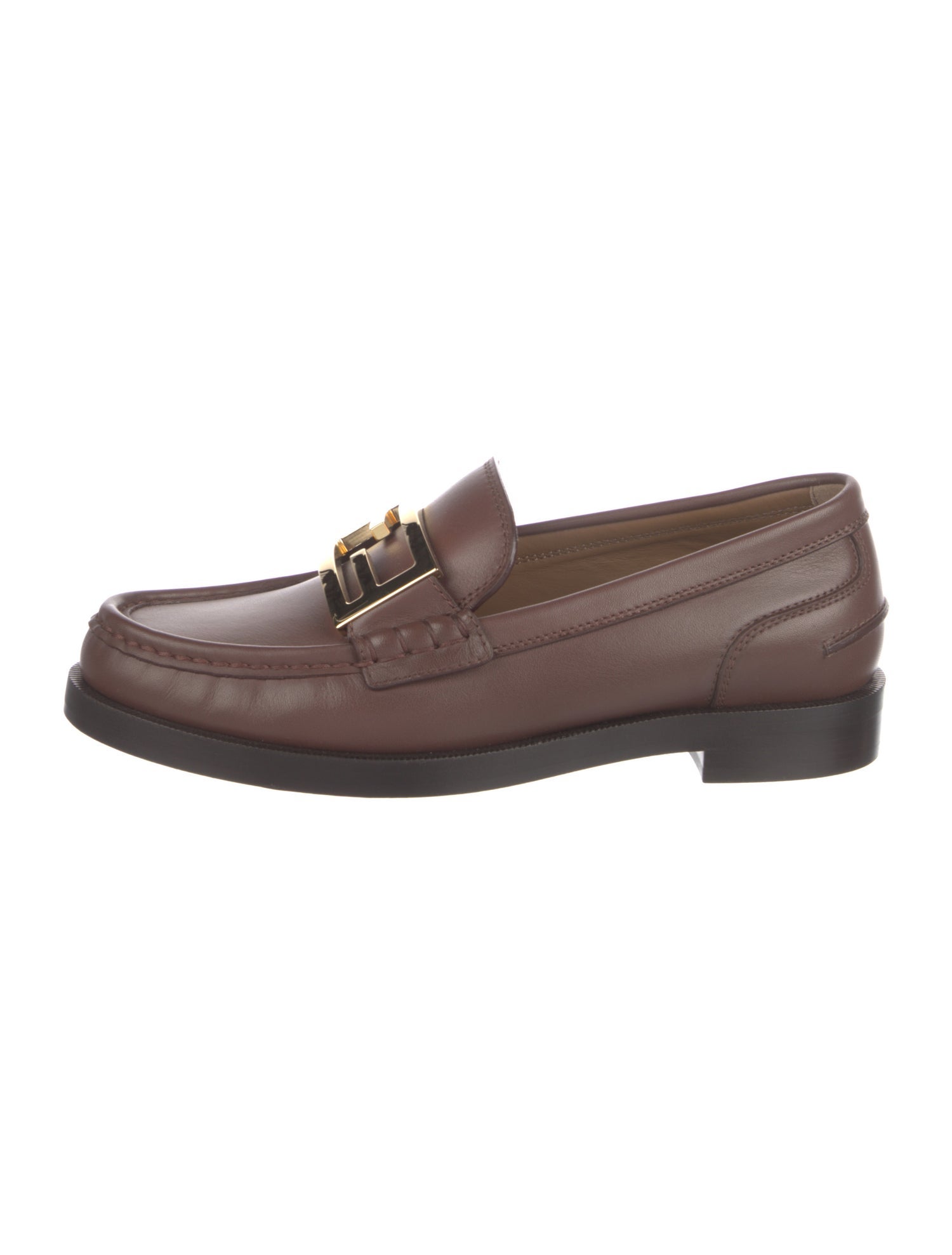 Fendi Zucca FF Logo Leather Loafers