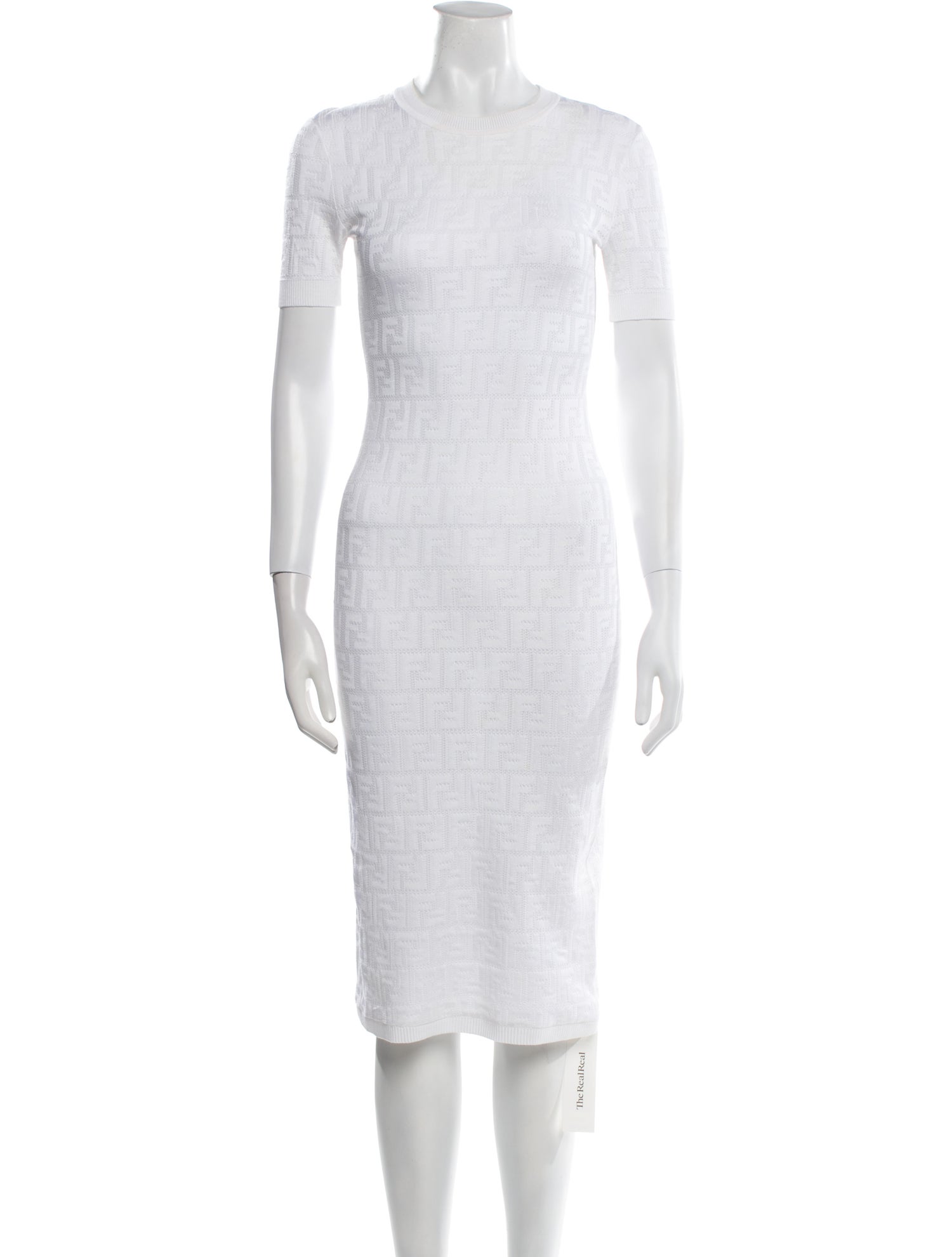 Fendi Crew Neck Midi Length Dress