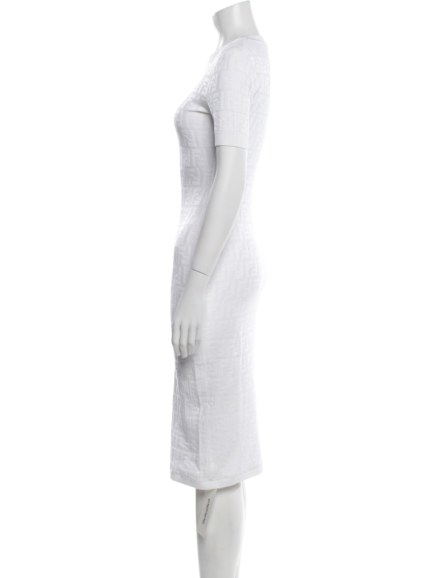 Fendi Crew Neck Midi Length Dress
