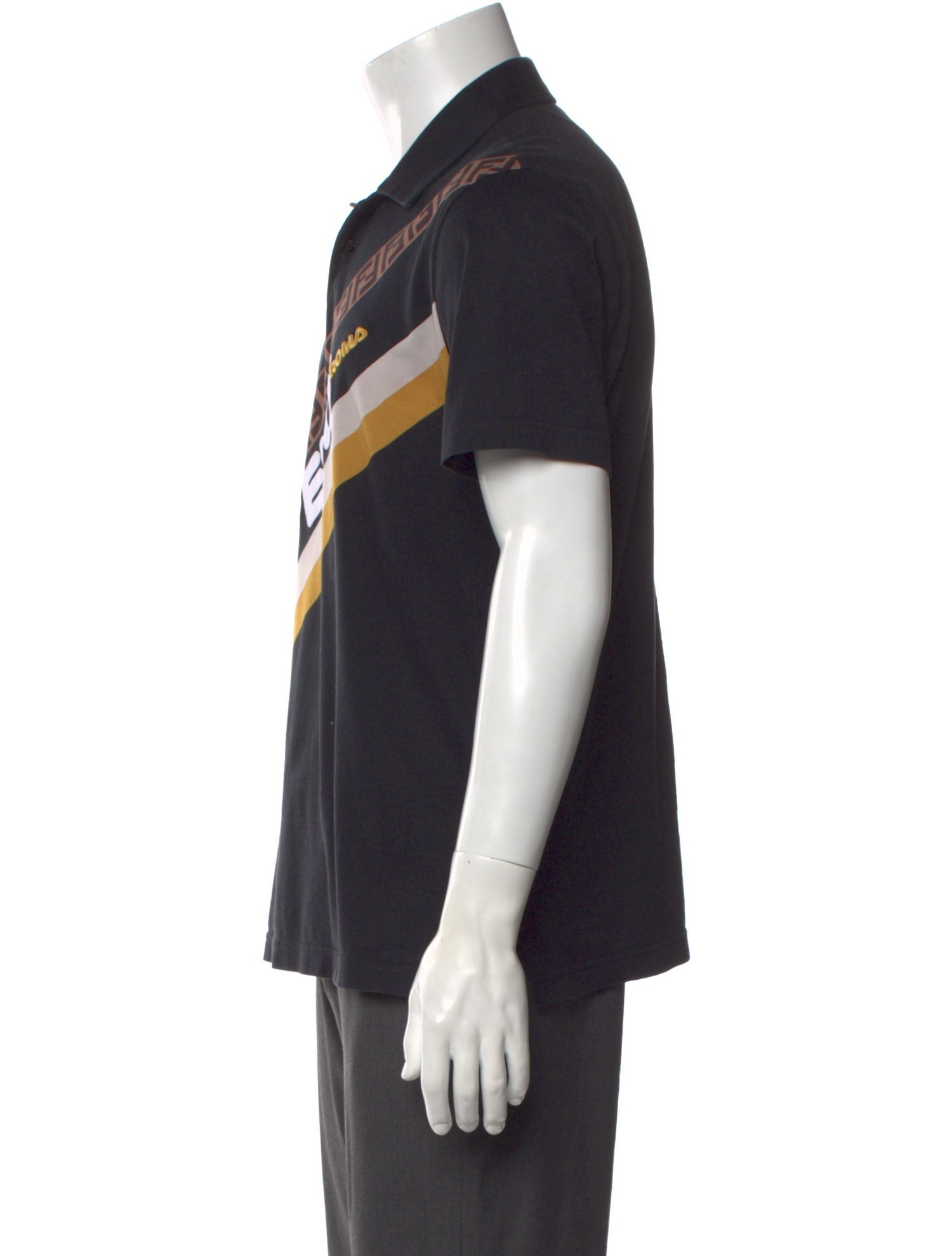 Fendi Graphic Print Collar Polo Shirt