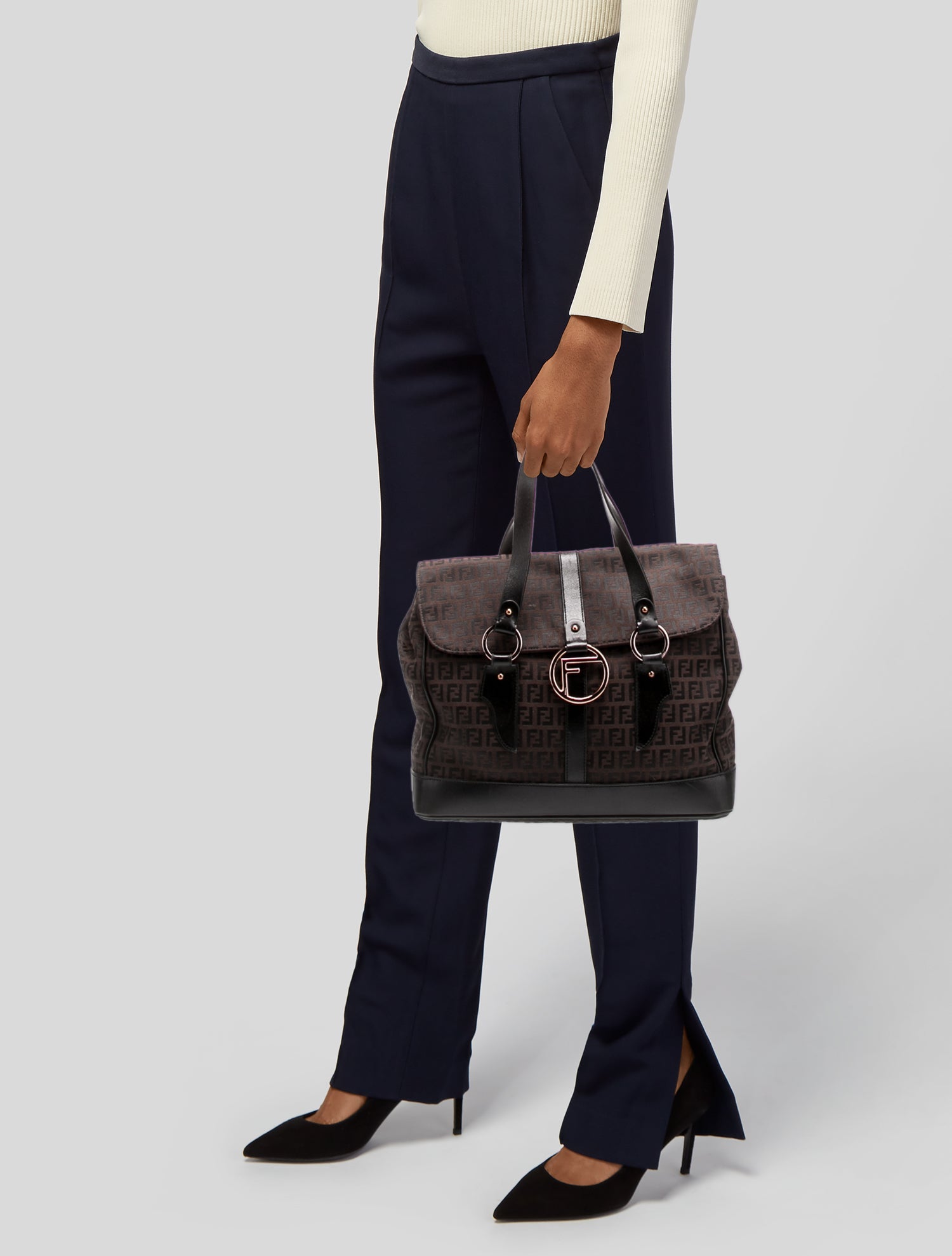 Fendi Zucchino FF Zucchino FF Shoulder Bag Vintage