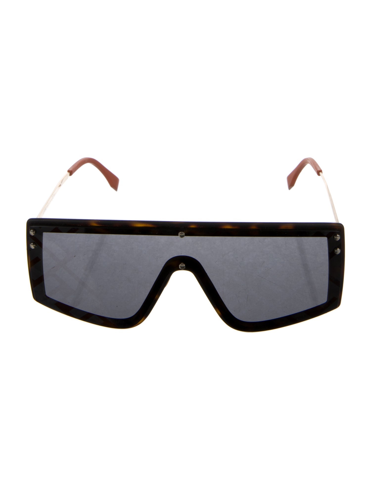 Fendi Zucca FF Logo Shield Sunglasses