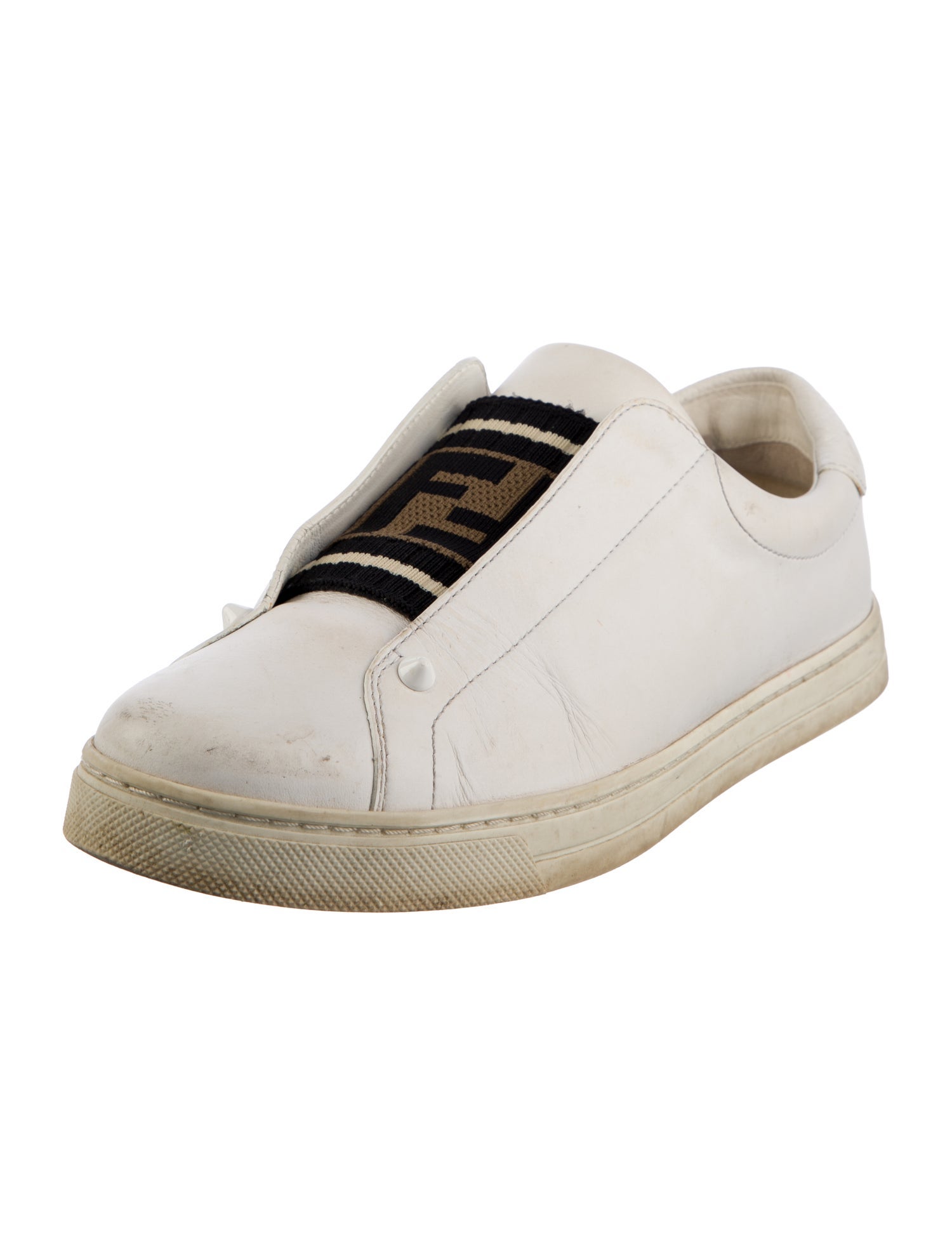 Fendi Zucca FF Logo Leather Sneakers