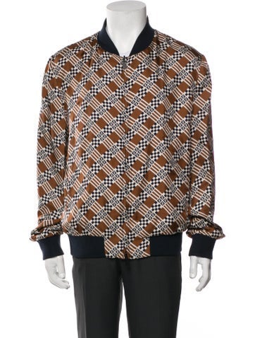 Fendi Outerwear Zucca FF Logo Silk Bomber Jacket Us40, It50 | L