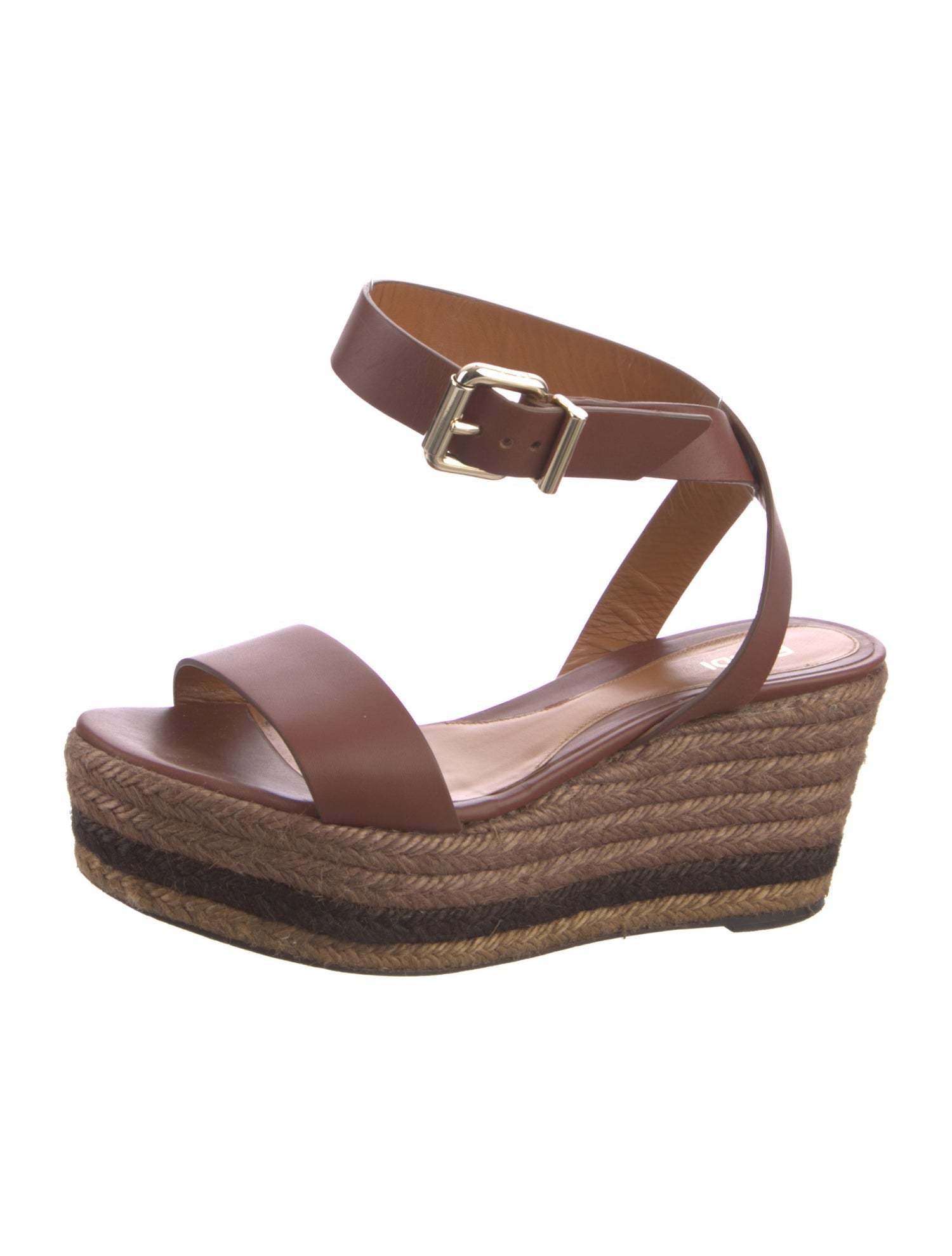 Fendi Leather Floral Print Espadrilles