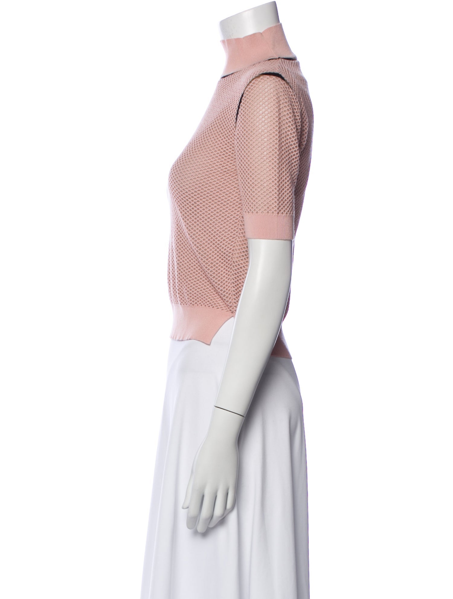 Fendi Turtleneck Short Sleeve Crop Top