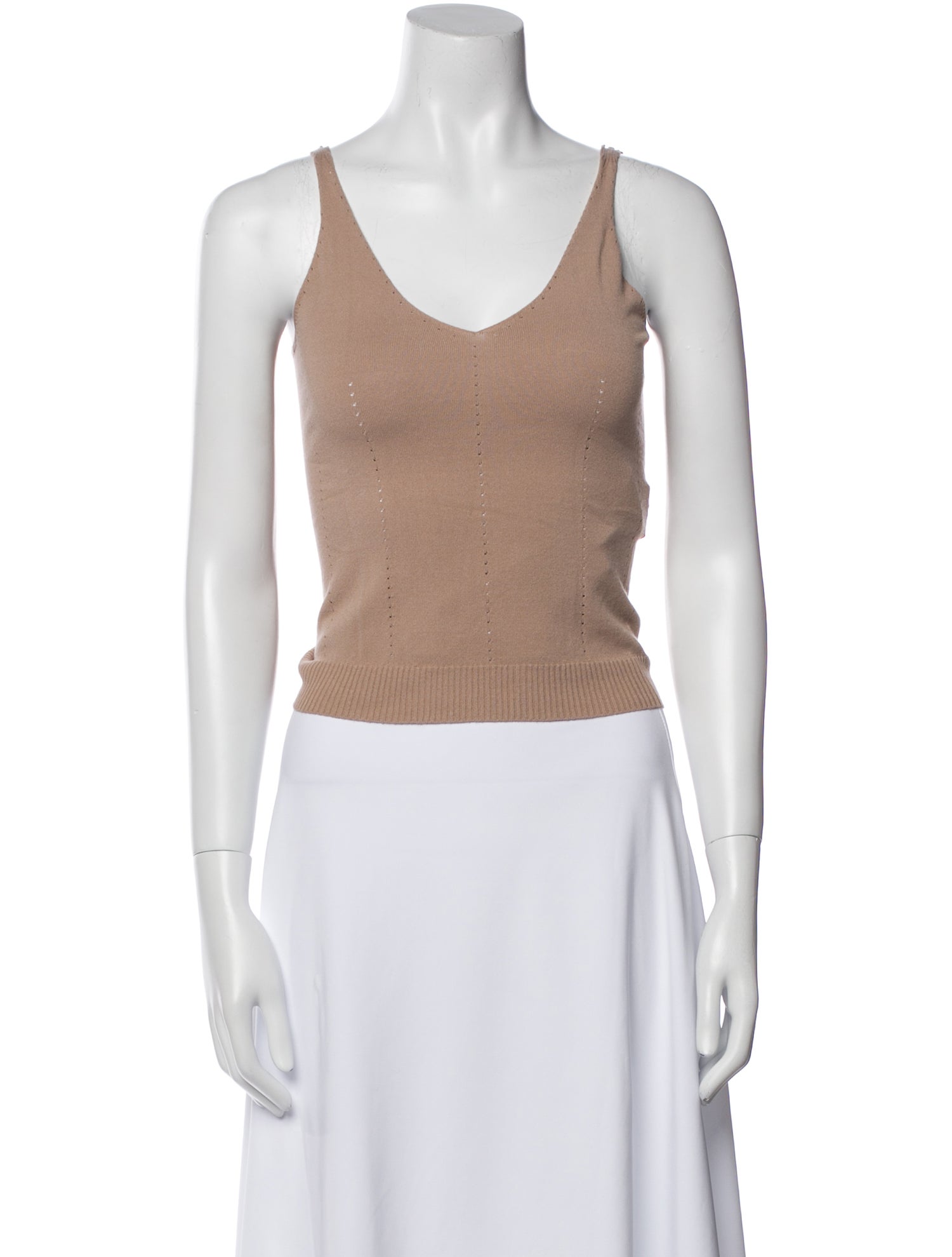 Fendi V-Neck Sleeveless Crop Top