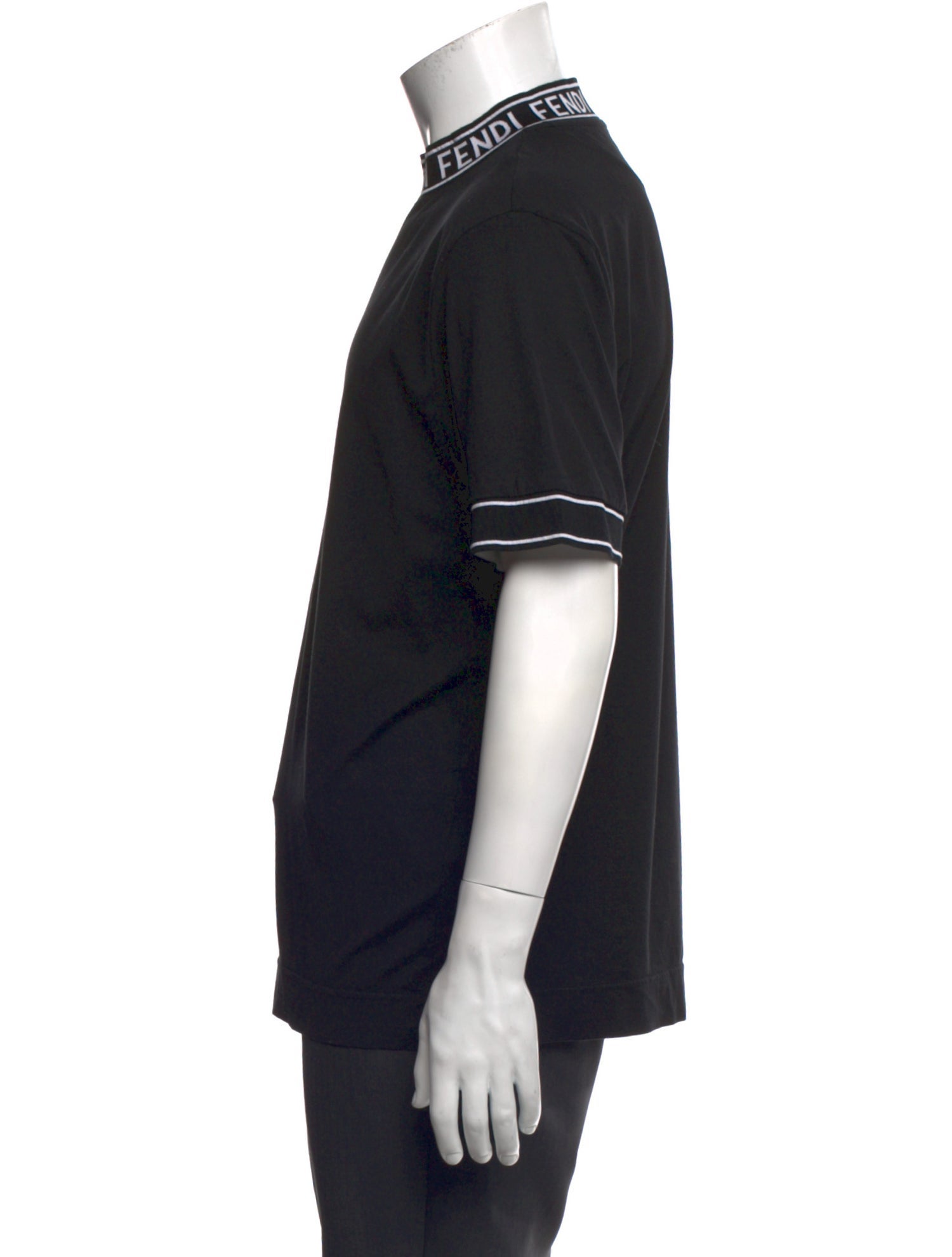 Fendi Mock Neck Short Sleeve T-Shirt