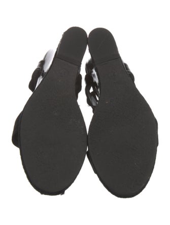 Fendi Patent Leather T-Strap Sandals