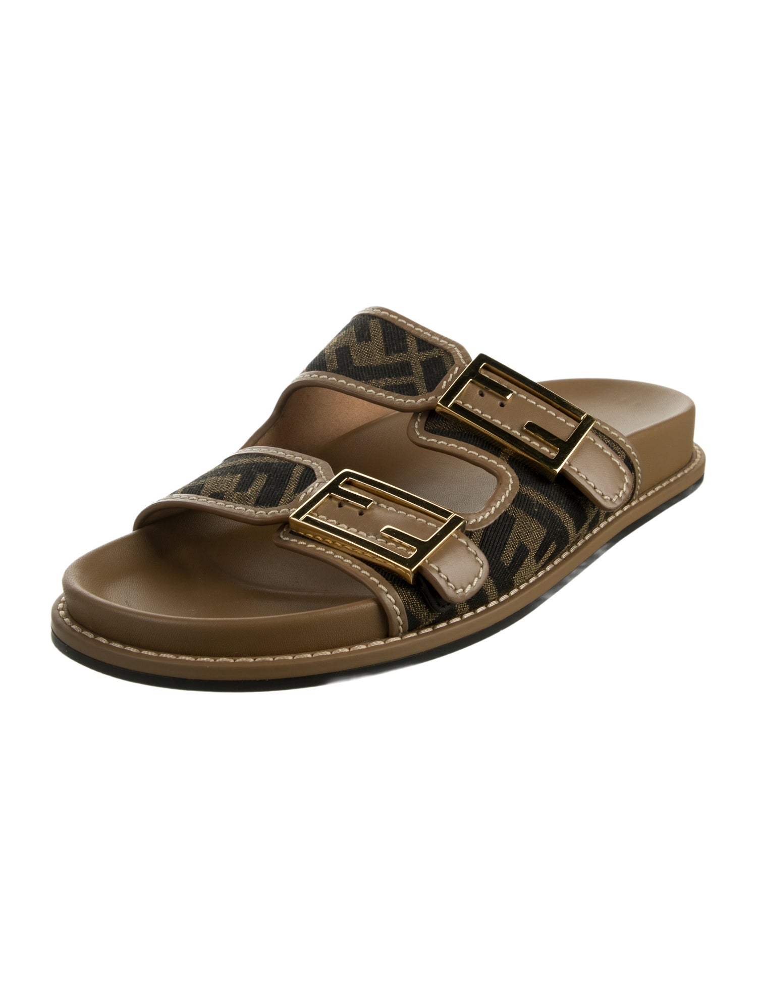 Fendi Zucca FF Logo Canvas Slides