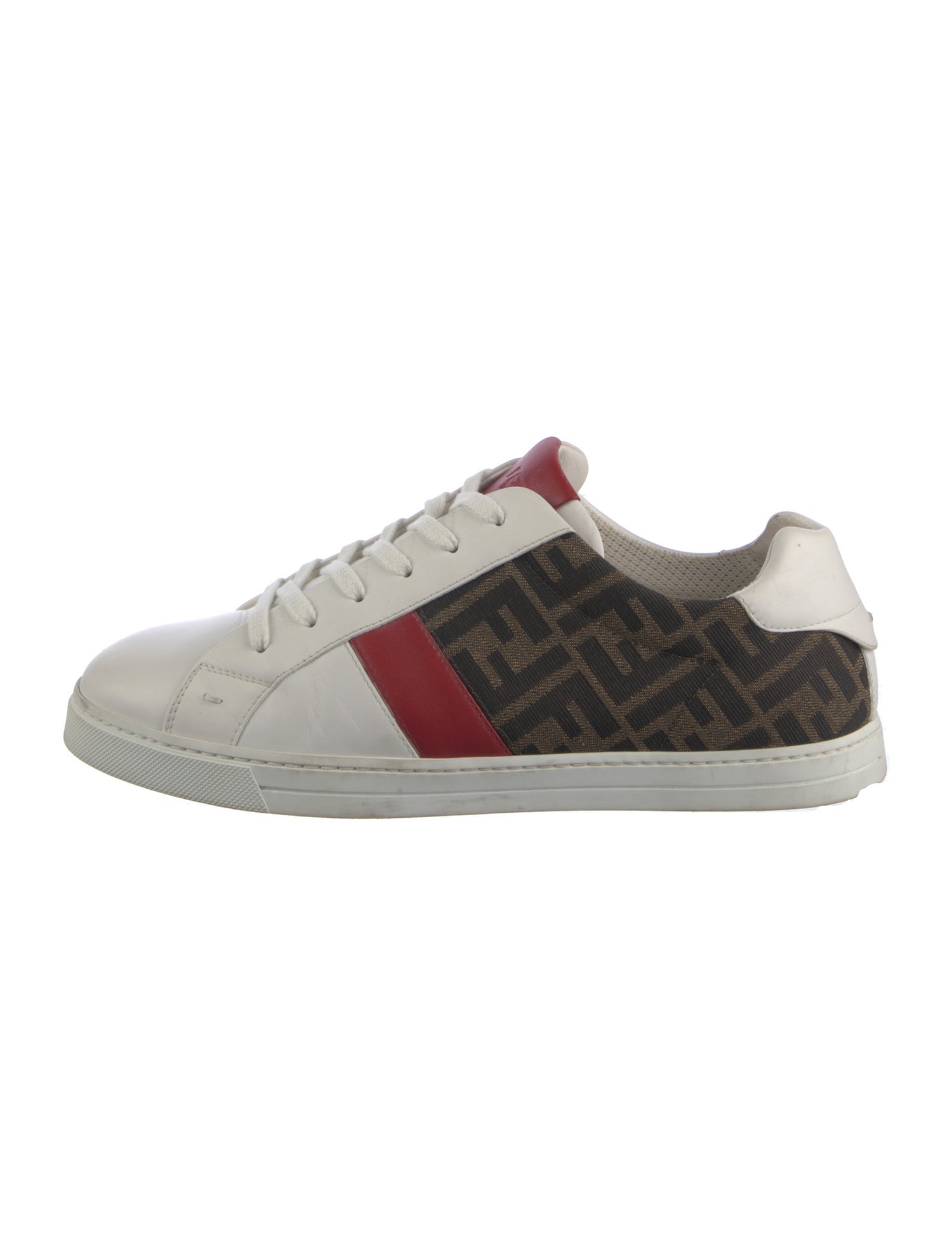 Fendi Zucca FF Logo Leather Sneakers