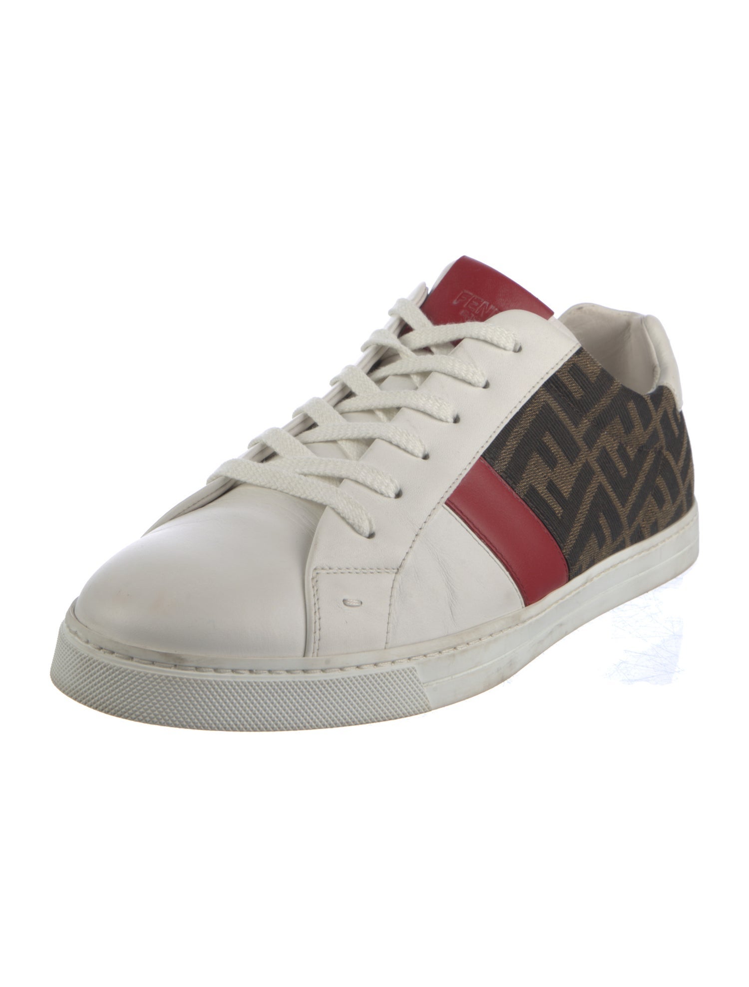 Fendi Zucca FF Logo Leather Sneakers