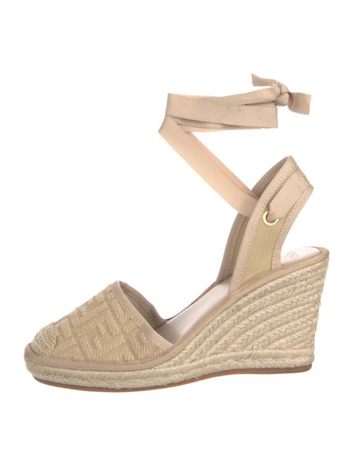 Fendi Zucca FF Logo Canvas Slingback Pumps