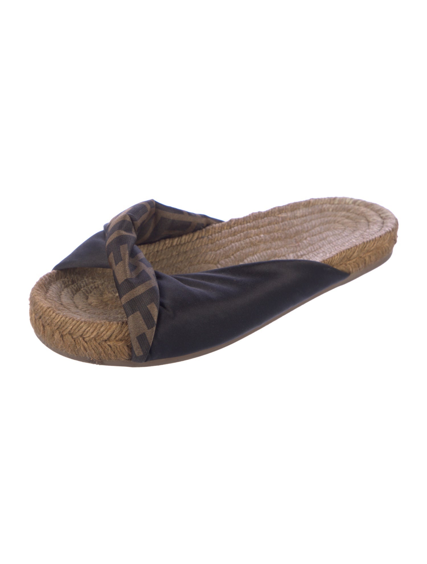 Fendi Zucca FF Logo Satin Espadrilles