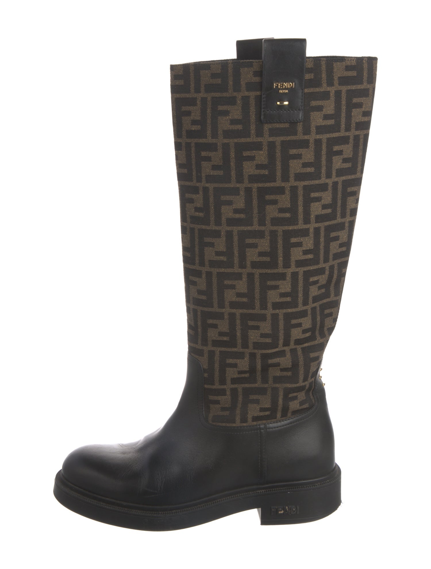 Fendi Zucca FF Logo Canvas Rain Boots