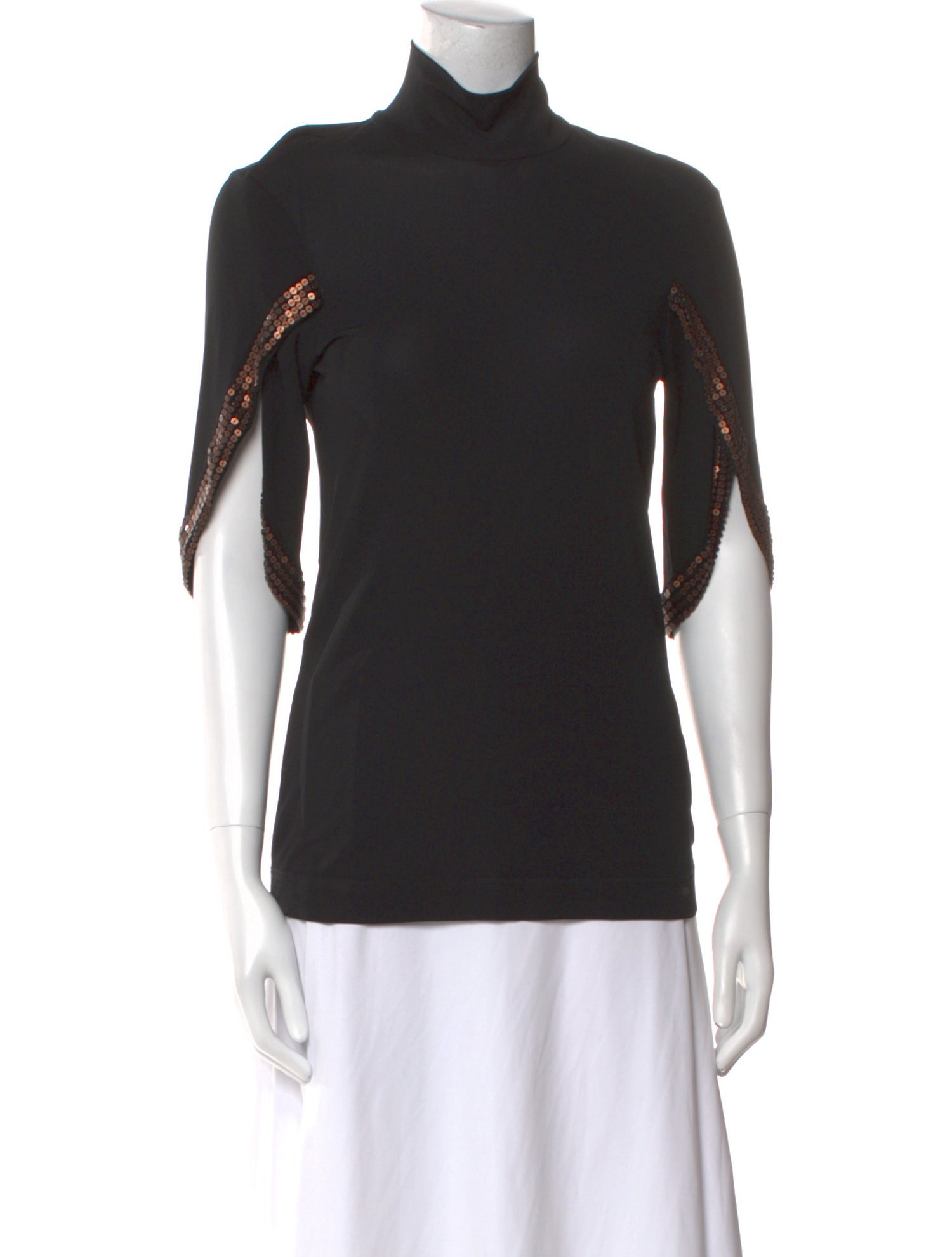 Fendi Turtleneck Short Sleeve Top