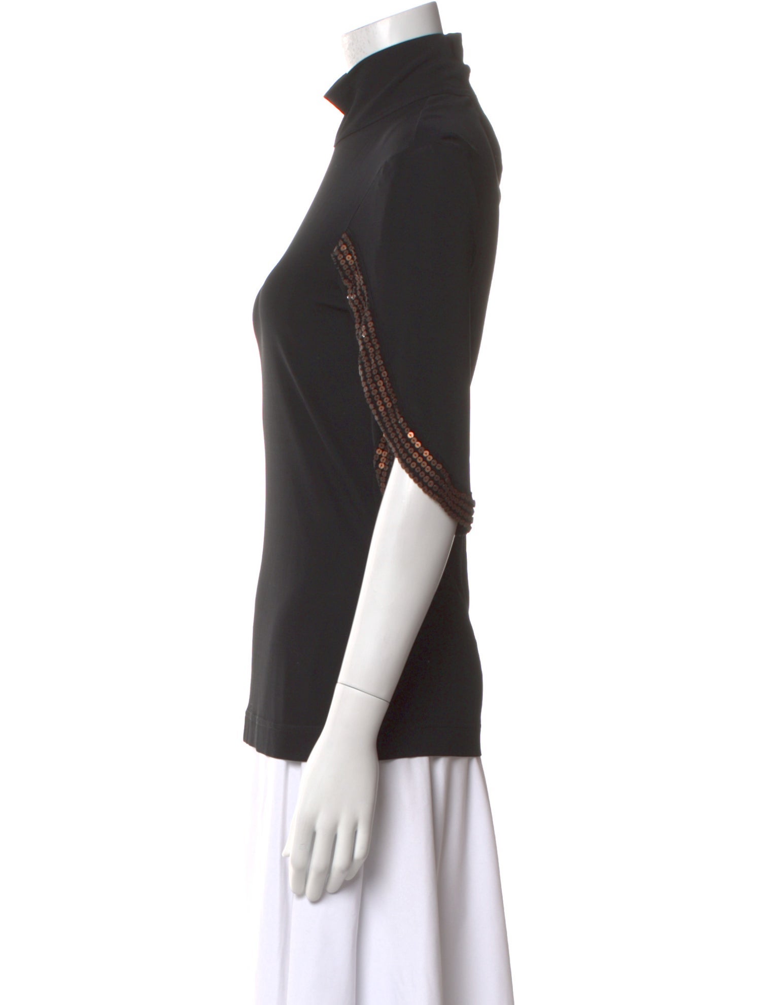 Fendi Turtleneck Short Sleeve Top