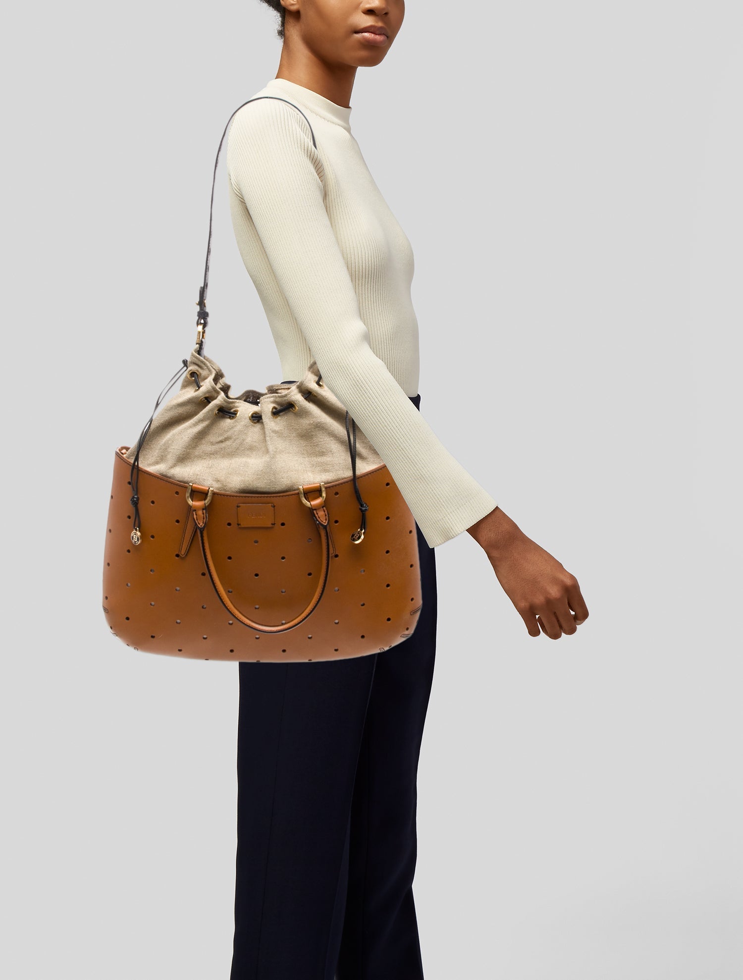 Fendi Leather B. Fab Tote Medium