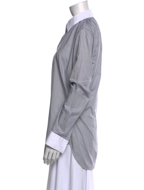 Fendi Striped Long Sleeve Button-Up Top