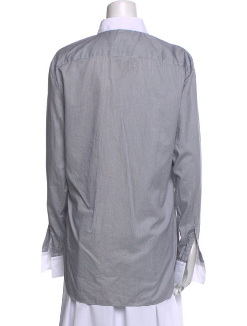 Fendi Striped Long Sleeve Button-Up Top