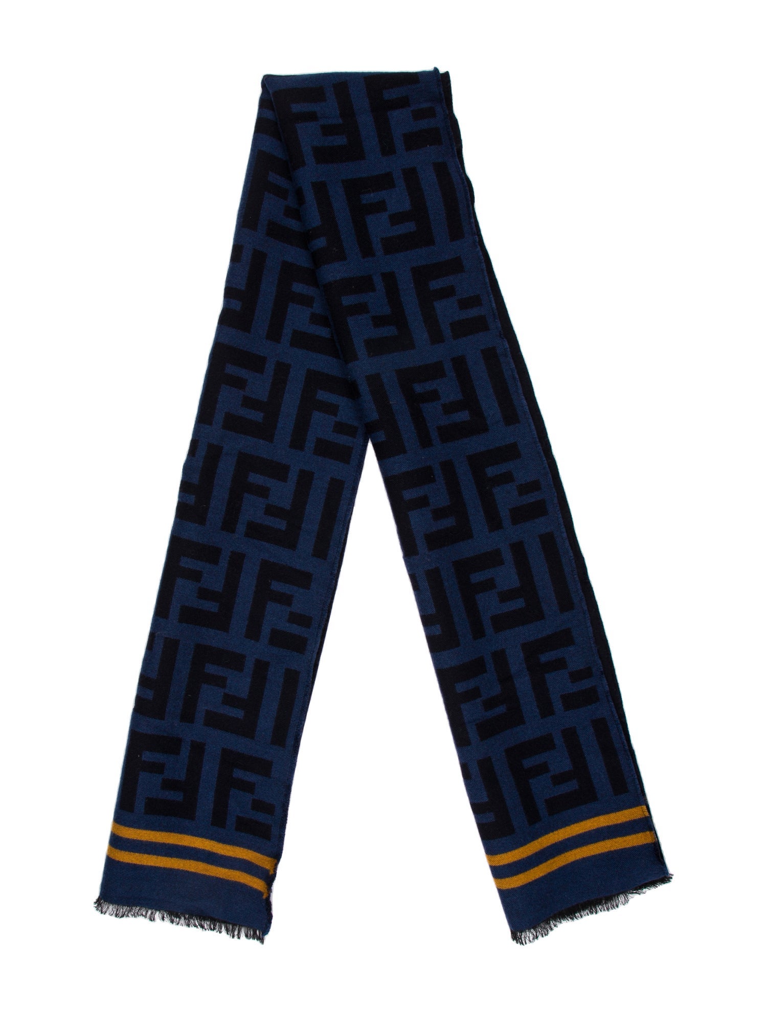 Fendi Wool Zucca FF Logo Scarf