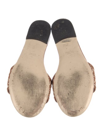 Fendi Zucca FF Logo Leather Slides