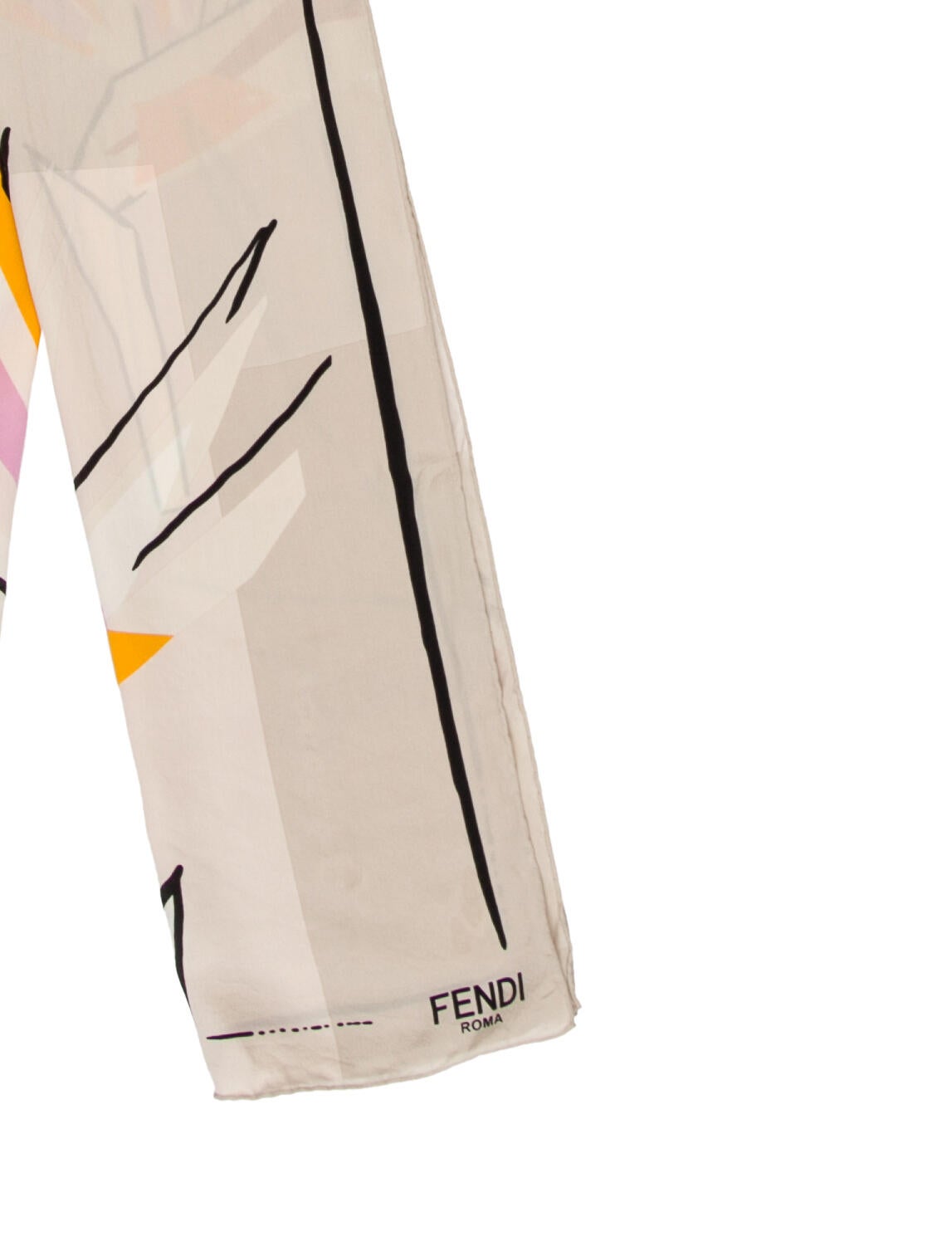 Fendi Silk Graphic Print Scarf
