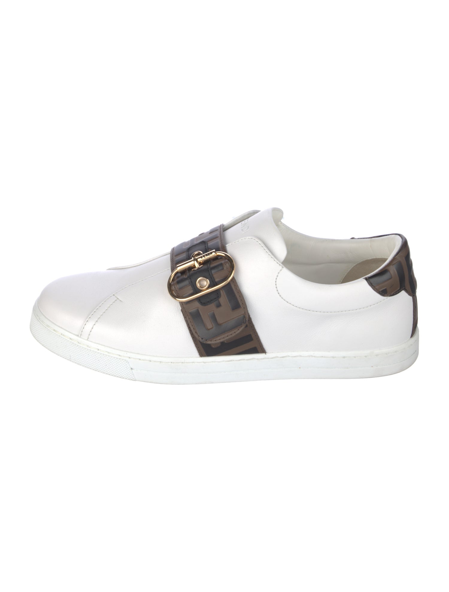 Fendi Zucca FF Logo Leather Sneakers