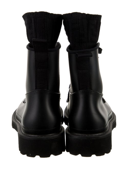 Fendi Zucca FF Logo Leather Combat Boots