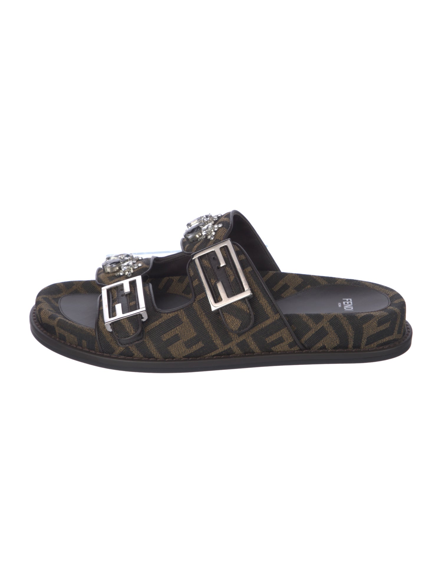 Fendi Zucca FF Logo Canvas Slides