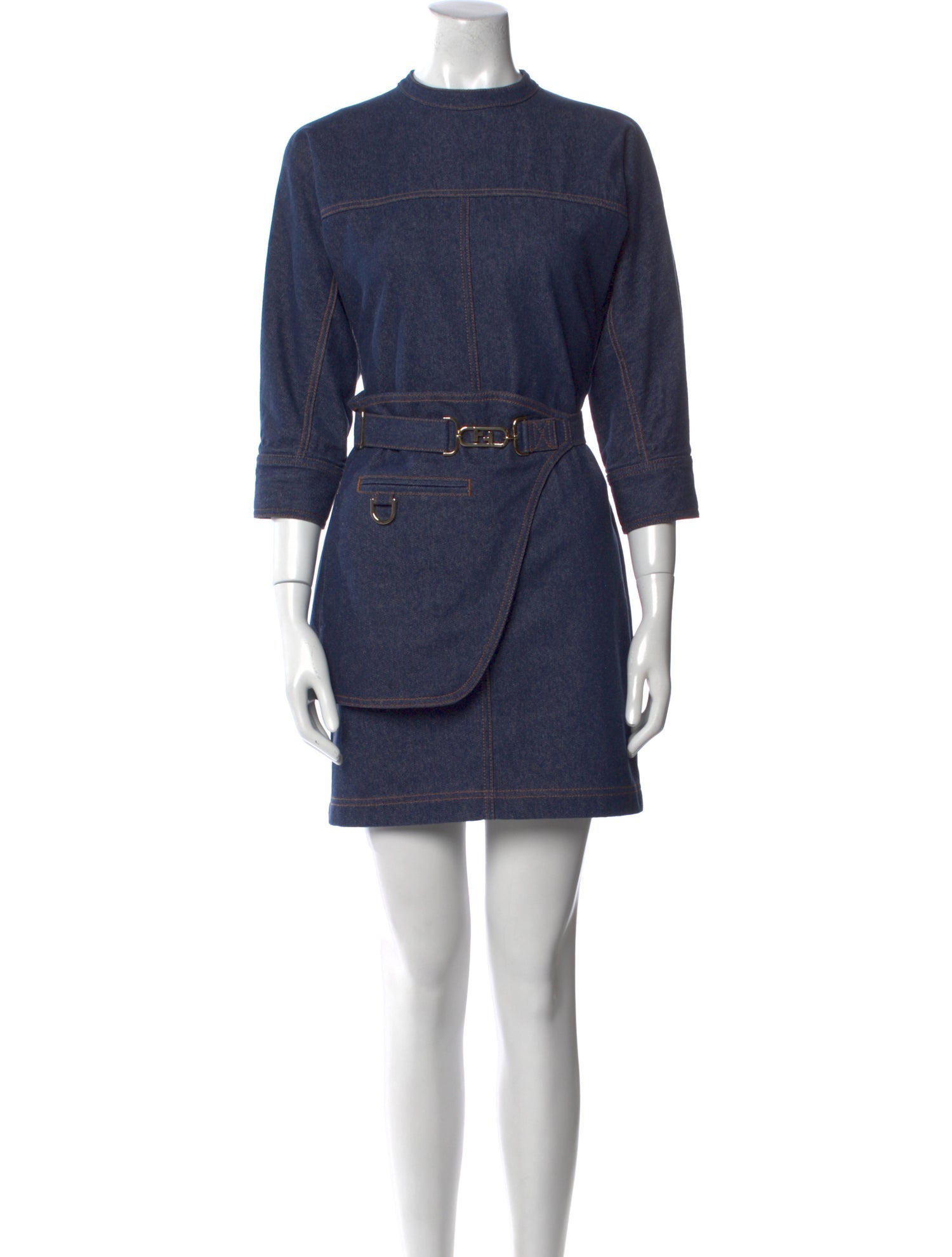 Fendi Mock Neck Mini Dress