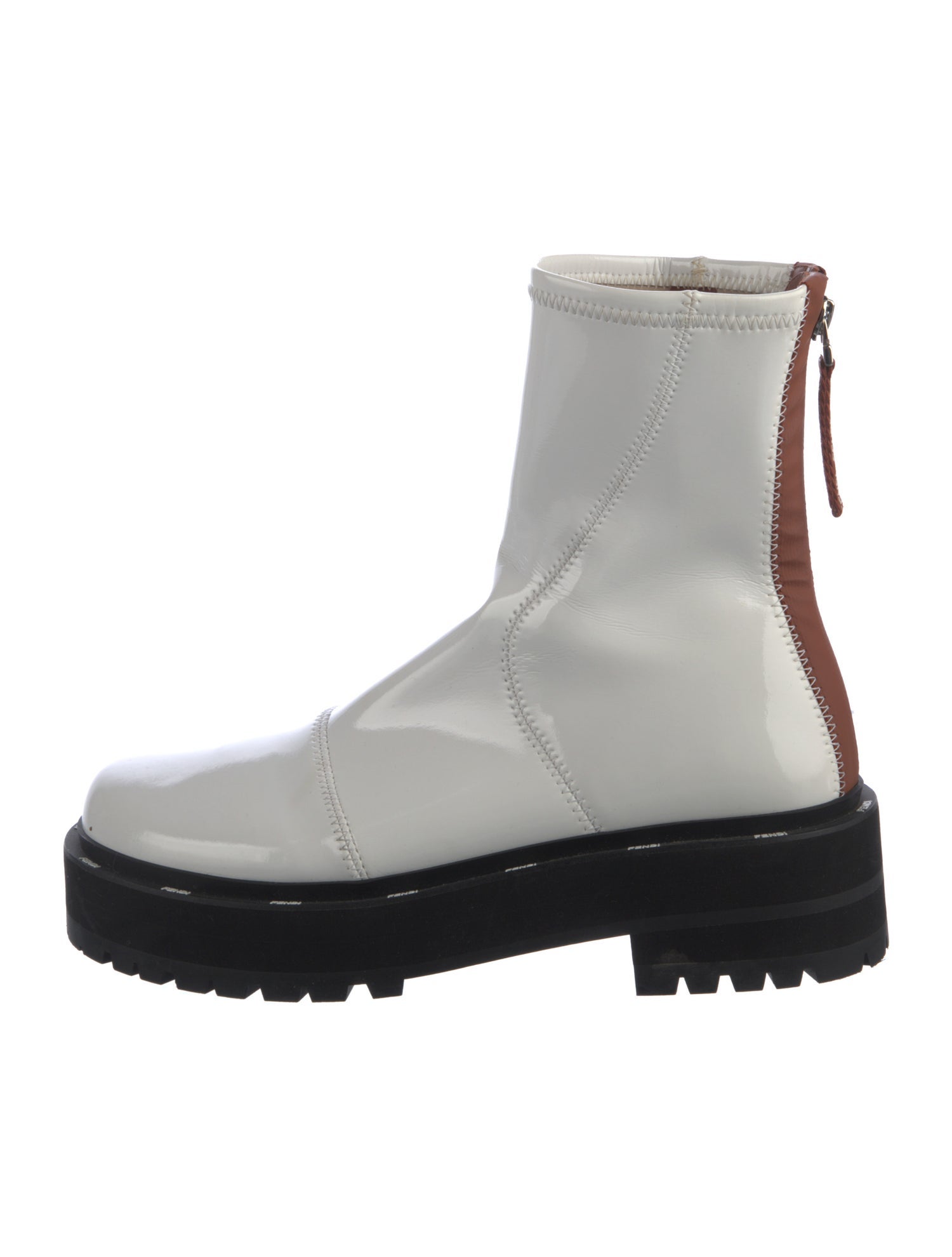 Fendi Patent Leather Combat Boots
