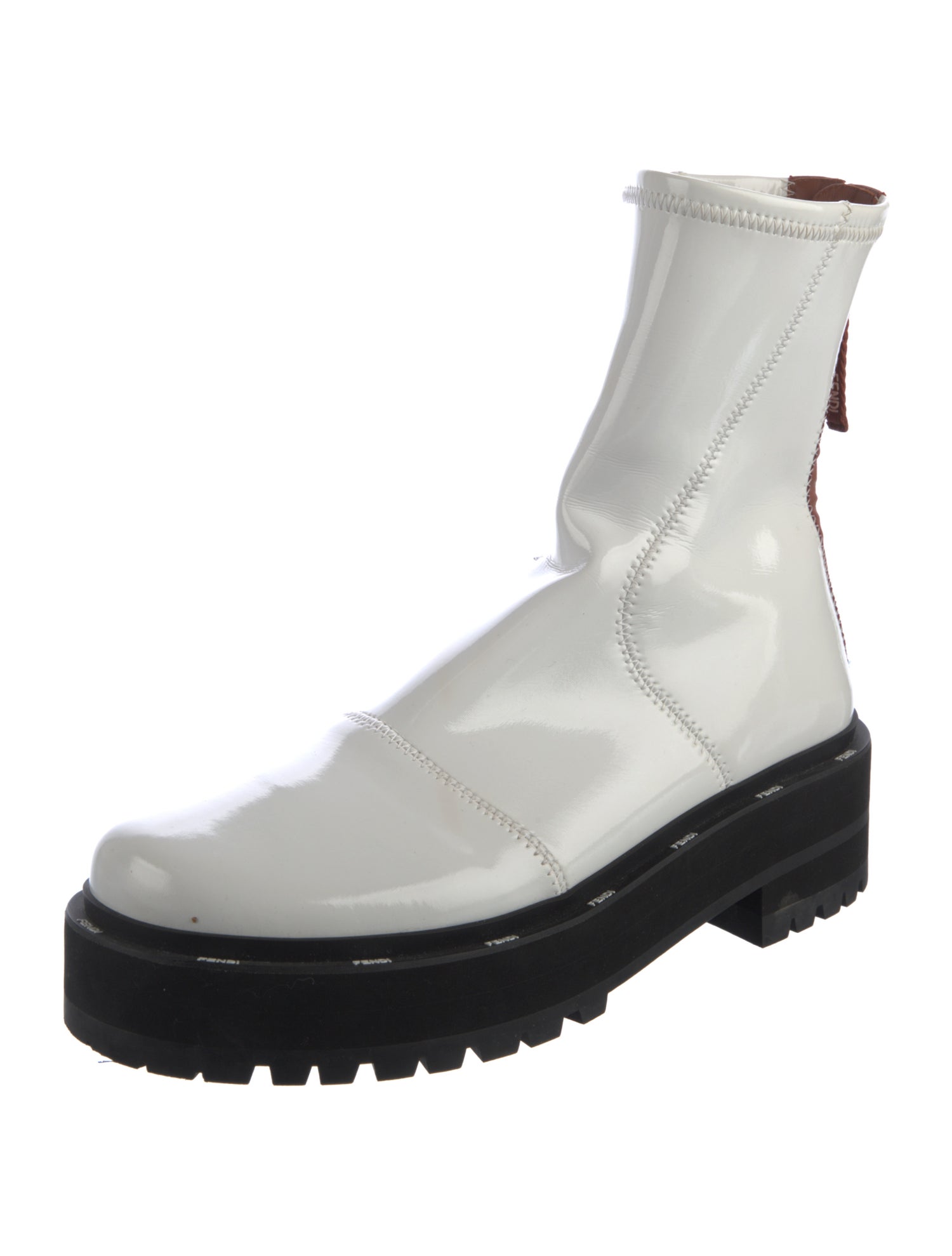 Fendi Patent Leather Combat Boots