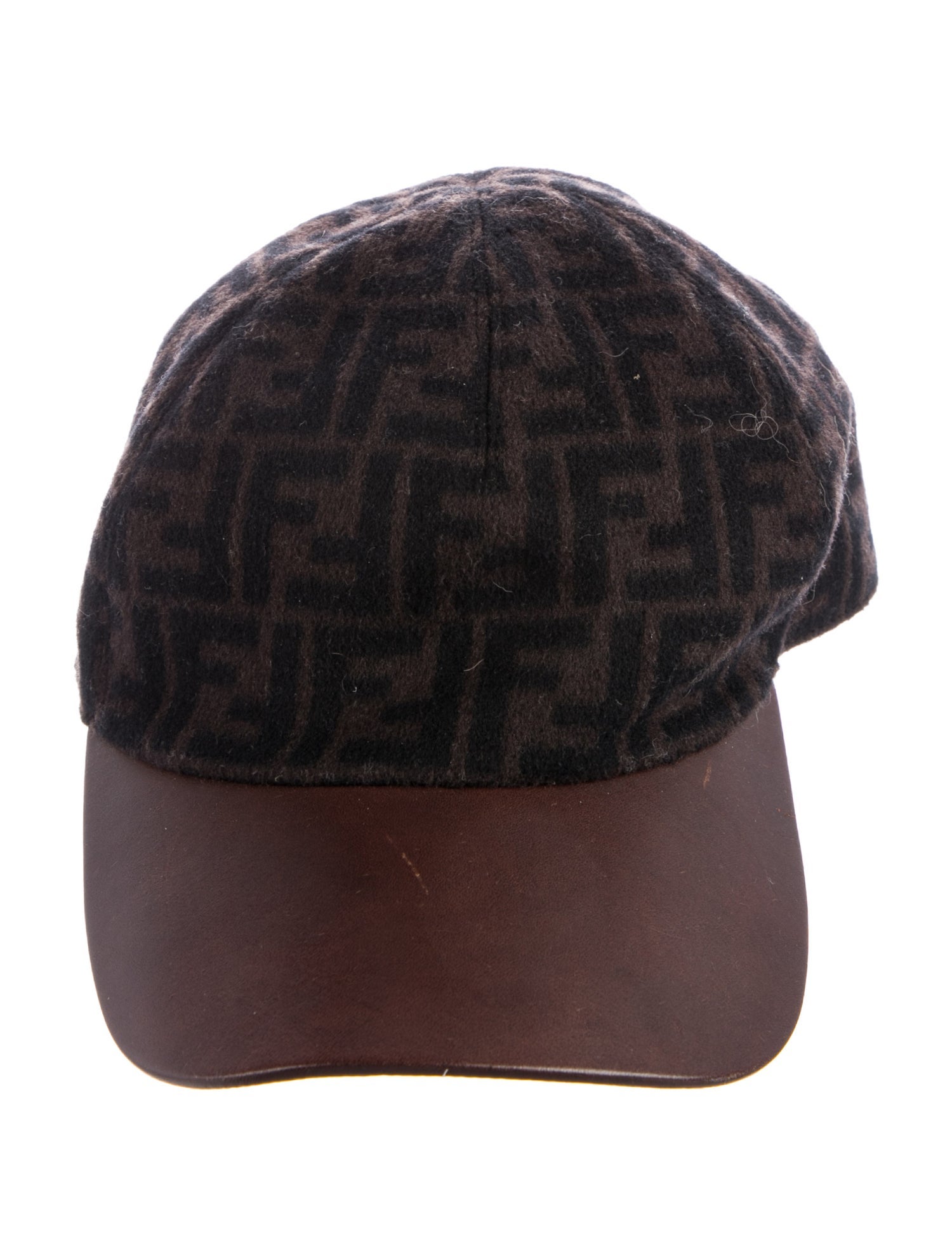 Fendi Leather Trimmed Baseball Cap