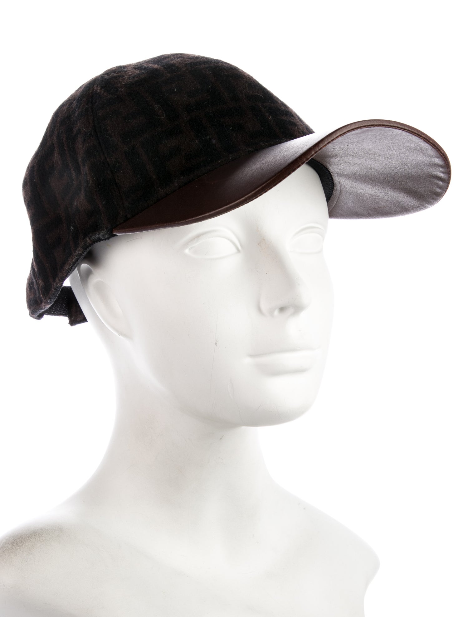 Fendi Leather Trimmed Baseball Cap