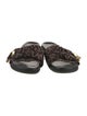 Fendi Zucca FF Logo Leather Slides