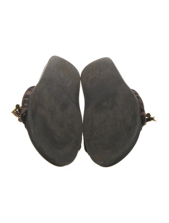 Fendi Zucca FF Logo Leather Slides