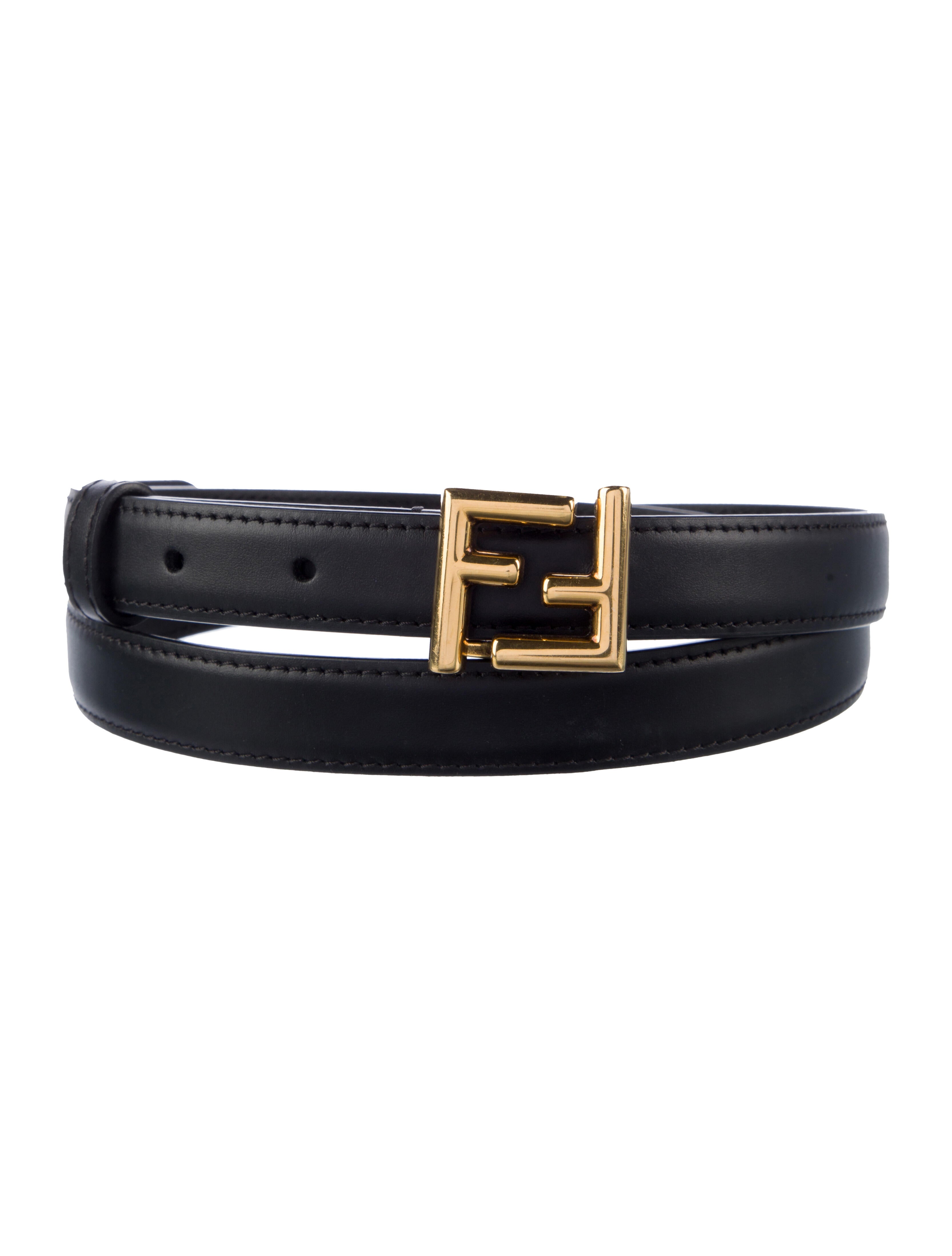 Fendi Zucca FF Logo Skinny Belt