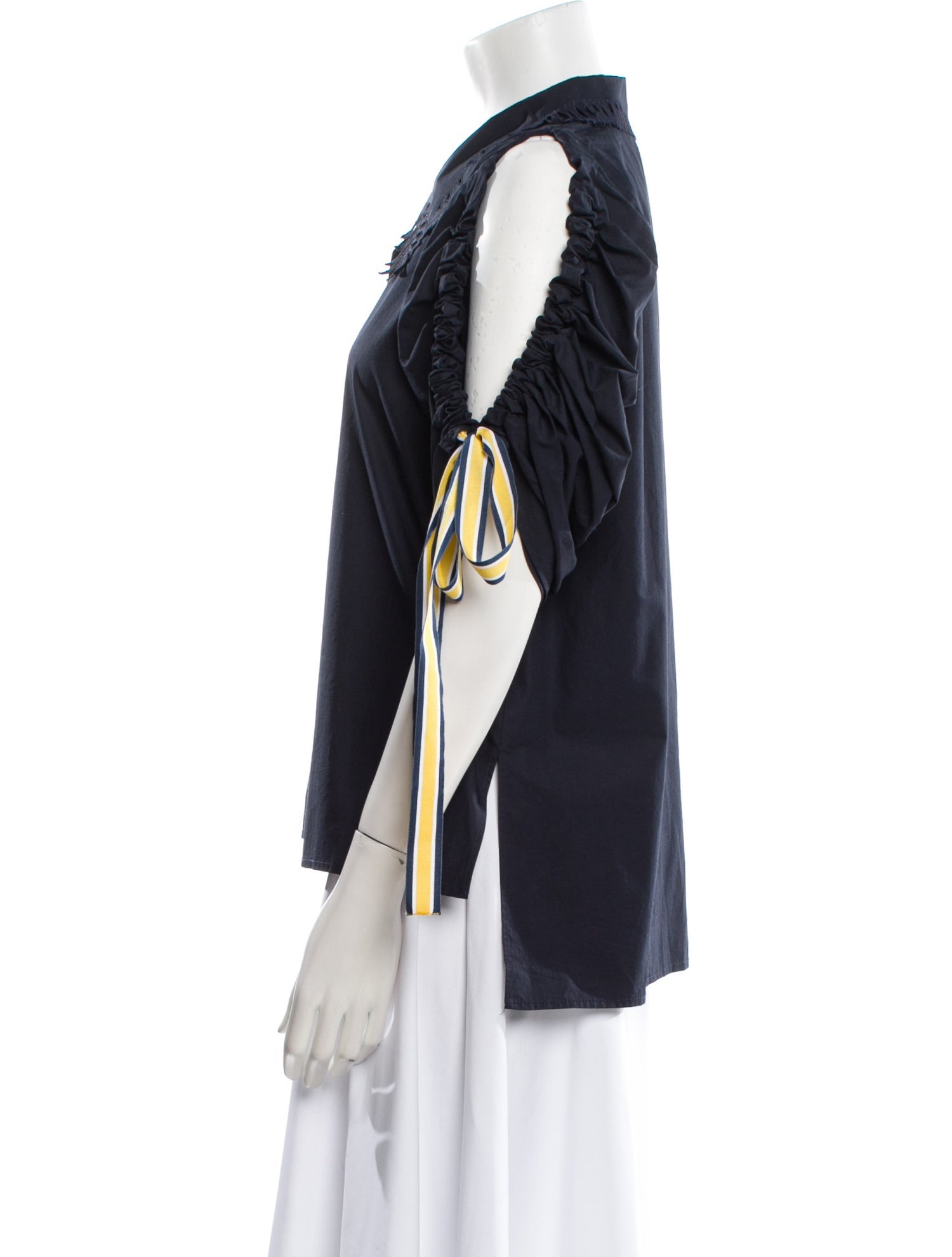 Fendi Three-Quarter Sleeve Button-Up Top