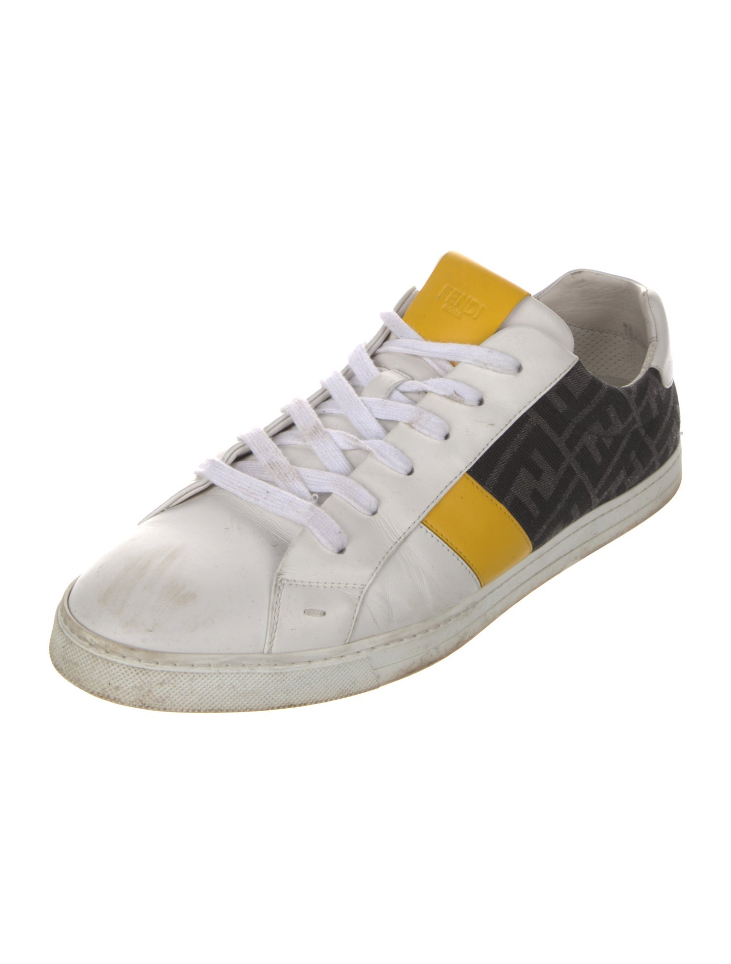Fendi Zucca FF Logo Leather Sneakers