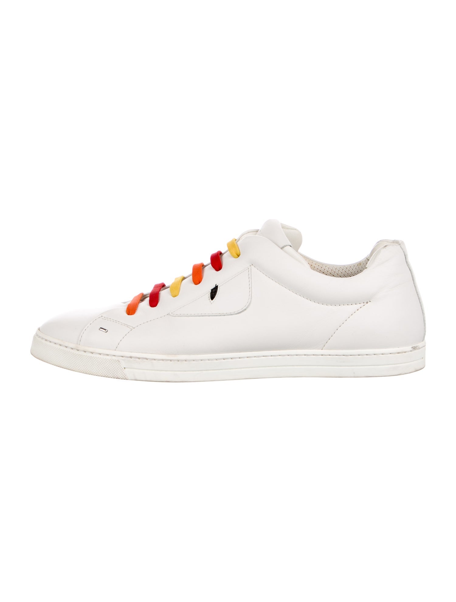 Fendi Leather Embroidered Accent Sneakers