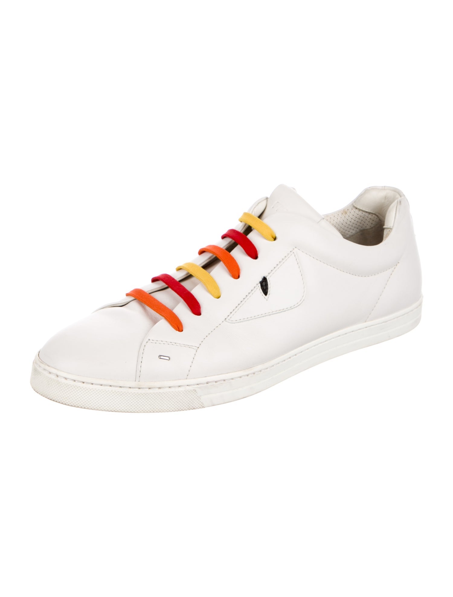 Fendi Leather Embroidered Accent Sneakers
