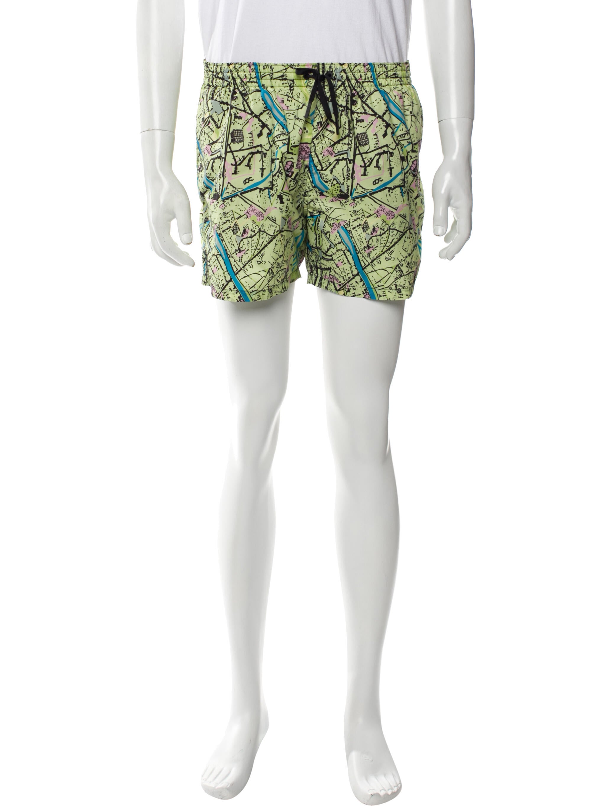 Fendi Zucca FF Logo Printed Swim Trunks