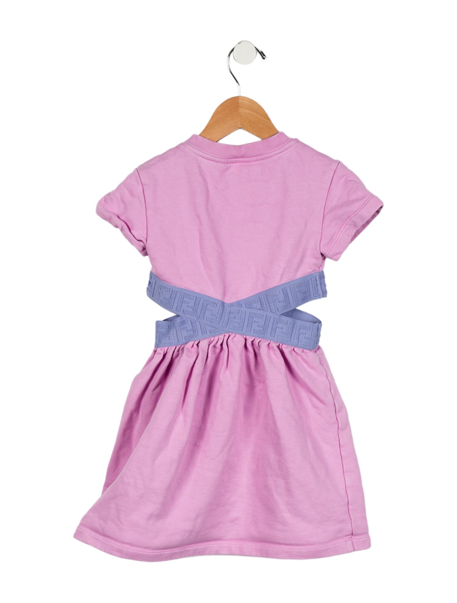 Fendi Girls' Zucca Trim Dress